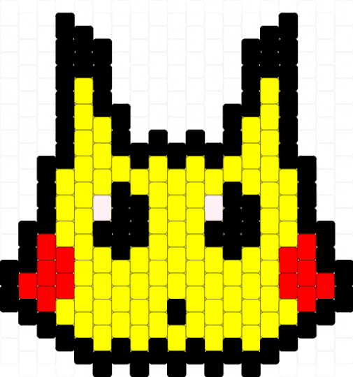 CUTE PIKACHU KANDI PATERN 2 - yellow
