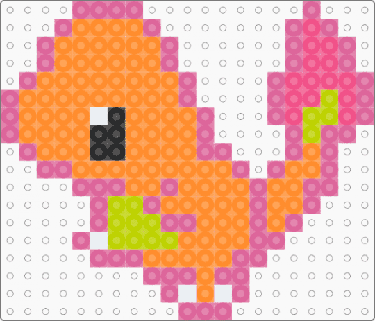 CHARMANDER (w/ pink outline) - pink,orange