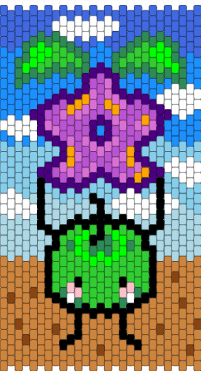 Junimo and Stardrop Tapestry - green, light blue, orange, sdv, stardew valley
