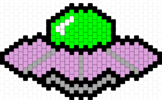 UFO - pink,space,alien,ufo,green