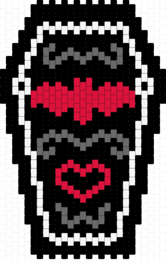 coffin bag front (remix) - black, gray, red