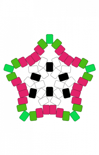 dragon fruit star - black, dragon fruit, green, pink