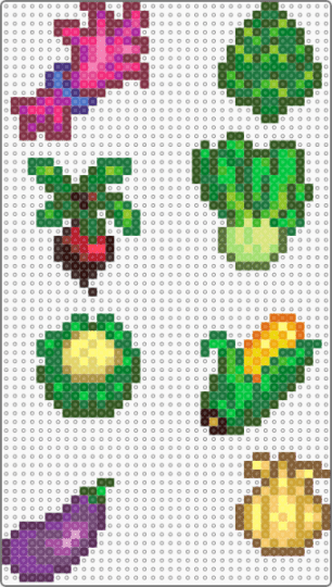 Stardew Valley vegetables n°1 - pink,green,yellow,colorful,stardew valley,video games