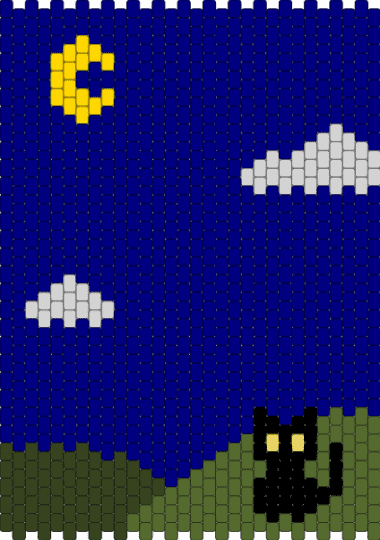 Black Cat on a Dark Night - purple