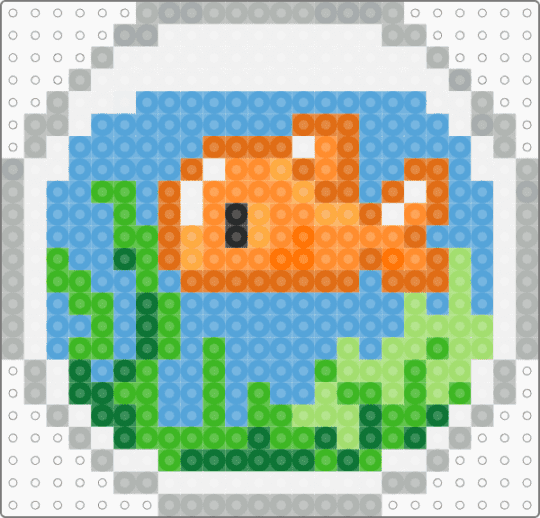 Fish - light blue,orange,green