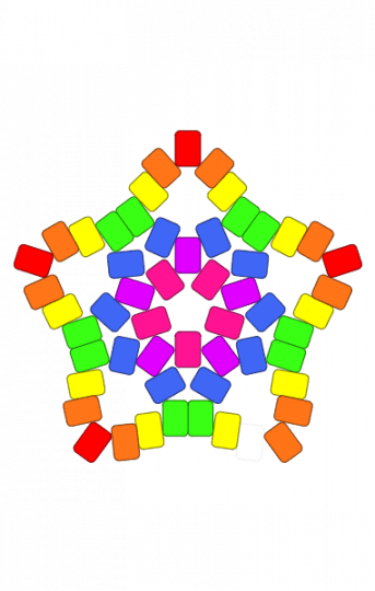 rainbow star - blue, colorful, cotdsaturation, yellow
