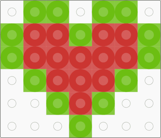 heart - green, red