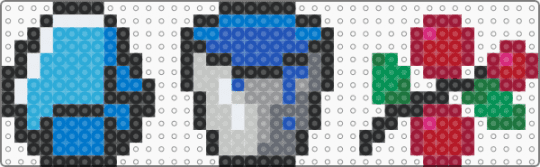 Minecraft items - blue,light blue,red