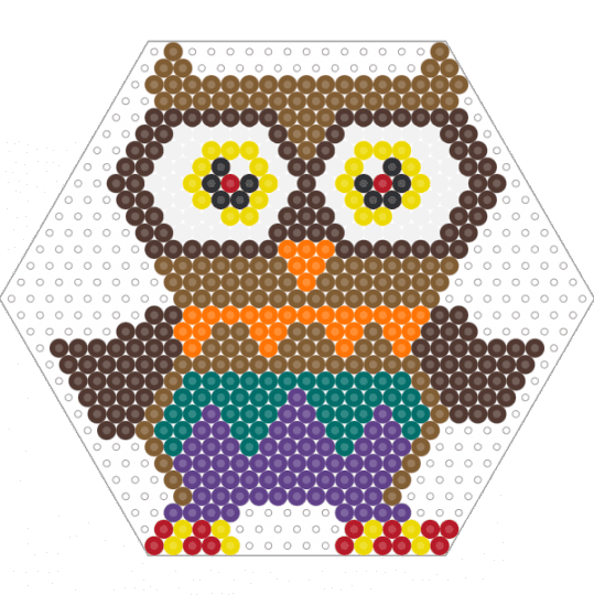 Owl in a colorful sweater - tan,brown,purple