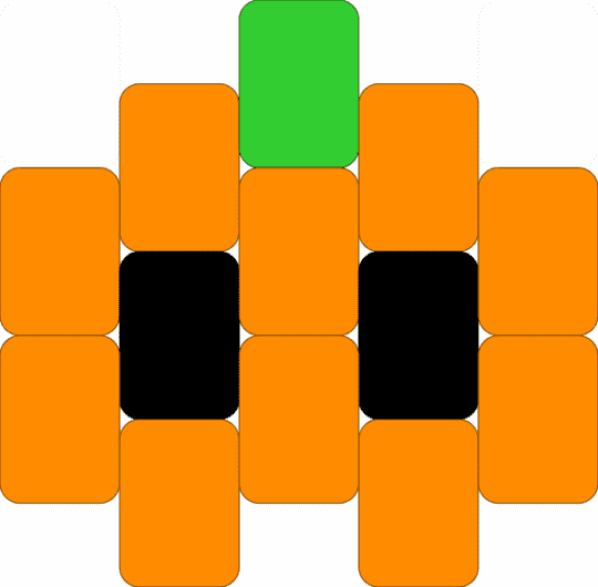 PUMKIN - orange,oarnge,low on beads,green,black