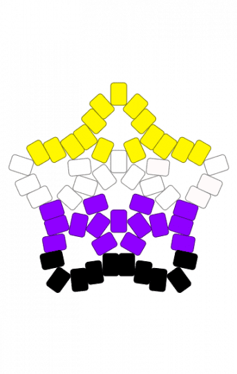 Nonbinary pride star - purple, yellow