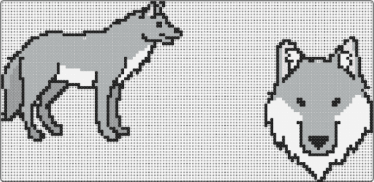 Wolf keychain designs - gray, white