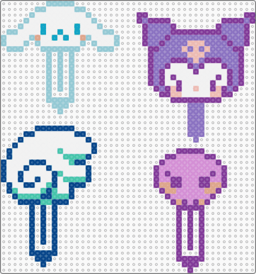bookmark patterns (hellokitty & friends pattern #1) - blue,pink