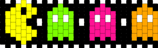 Pac man chasing ghosts cuff - black,green,orange,colorful