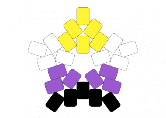 Non binary star - lgbtqia, nonbinary, pride, purple, star, yellow