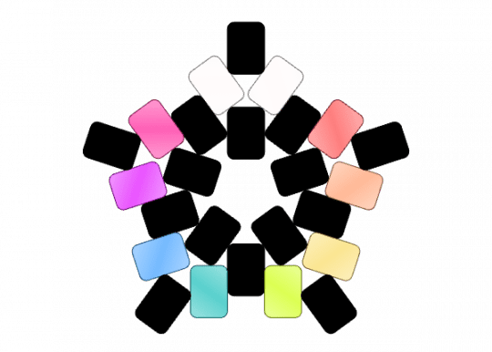 Star necklace(2/2) - black, kandi, pink, star, yellow