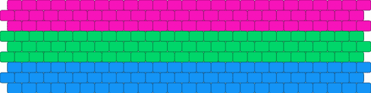 Polysexual peyote stitch - green, pink, purple