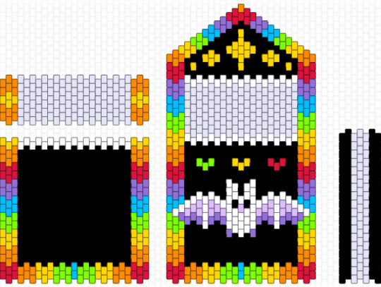 Rainbow bat bag - black,white,orange,green,colorful