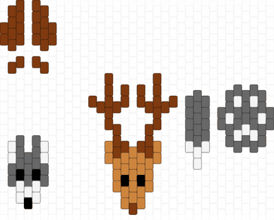 Deer & dog - brown, charms, deer, dog, gray, ocs, wolf