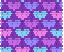 H - hearts,panel,pastel,affection,warmth,interlocking,soft,weave,tapestry,purple,pin