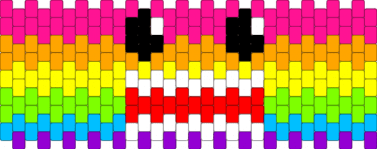 rainbow Domo cuff - pink,orange,yellow,green