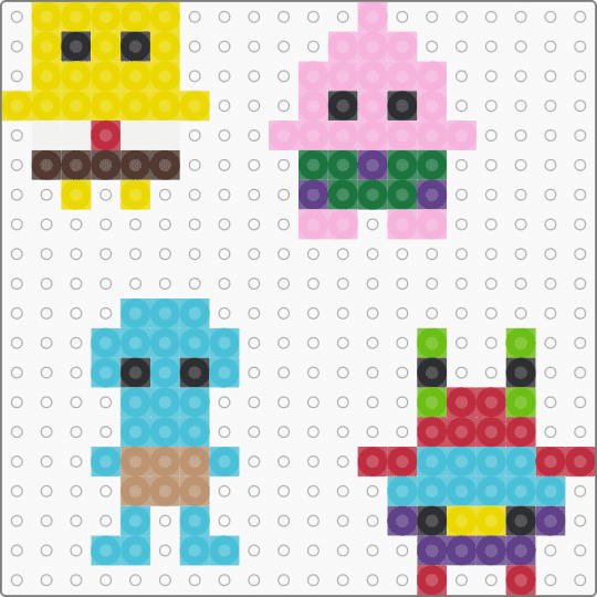 SpongeBob character - yellow,pink,light blue