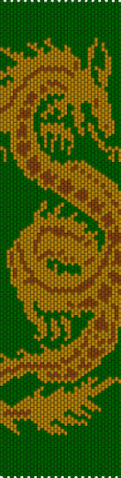 East Asian dragon banner (Chinese, Japanese, whatever else, big) - green,gold