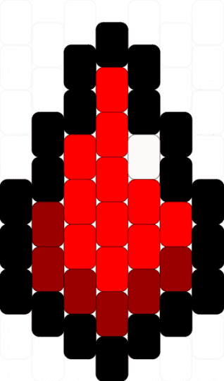 Blood droplet - red,blood,droplet,charm,outlined,small,peyote,drip