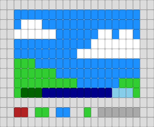 Computer cover - white,light blue,green