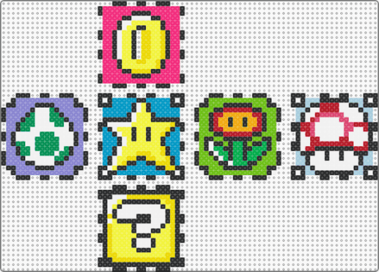 Mario Cube - light blue,yellow,pink,green