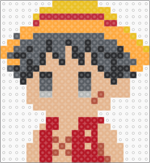 Luffy - beige, red