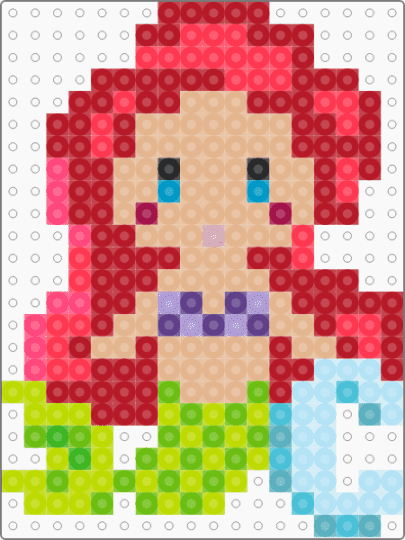 Ariel C - green,beige,red,ariel,disney