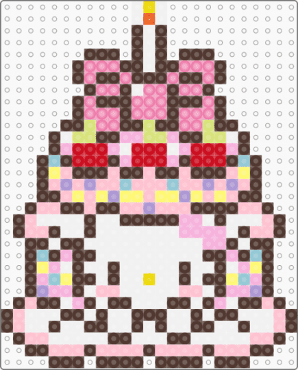 Hello kitty cat cake - brown,pink