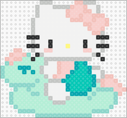 Hello Kitty and floatie - light blue,beige