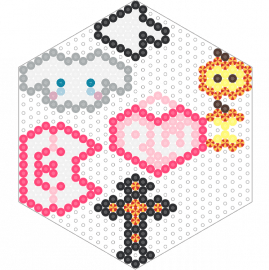 Random - gray, pink, red