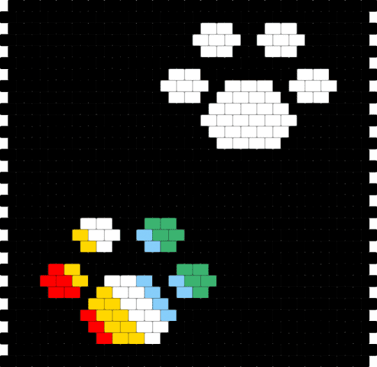 Disability paws? - black,white,green,yellow