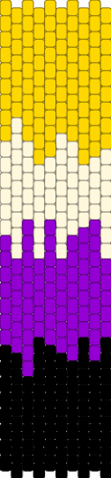 Non binary drippy bookmark - purple, yellow