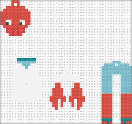 zoidberg dangle - red,light blue