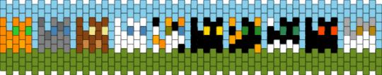 Lots of little catz - green,light blue,cat,kitty