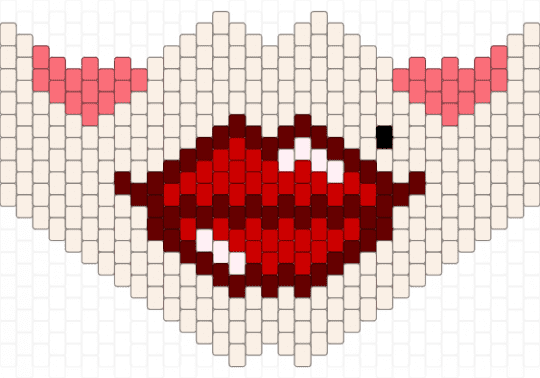 Lips Mask - brown, red, white
