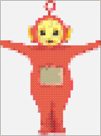Red Teletubby Fuse Bead Pattern - po,teletubbies,character,tv show,children,nostalgia,television,childhood,red