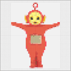 Red Teletubby Fuse Bead Pattern - po,teletubbies,character,tv show,children,nostalgia,television,childhood,red