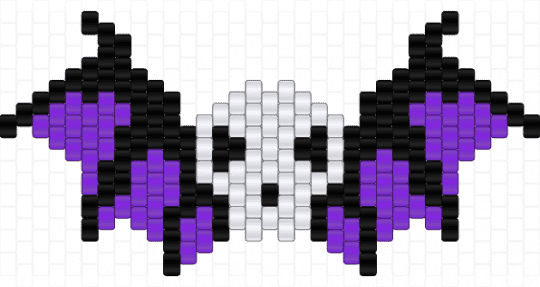 Cute lil skull bat - white,purple
