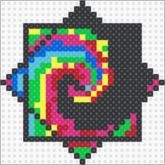 Dark Rainbow - black,pink,green,red,rainbow,flowstar