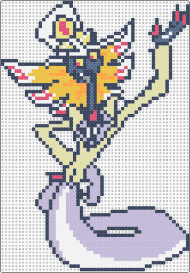 Heaven Pentious >:3 - purple,yellow,pink,sir pentious,hazbin hotel,perler,heaven,angel,inventor
