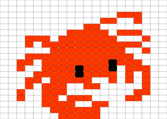 Crab - animal, crab, panel, red, white