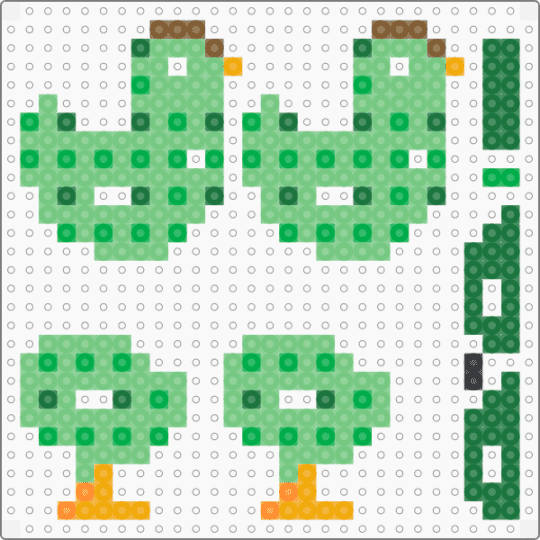 Green Chicken - teal,green,3d,chicken,hen,perler