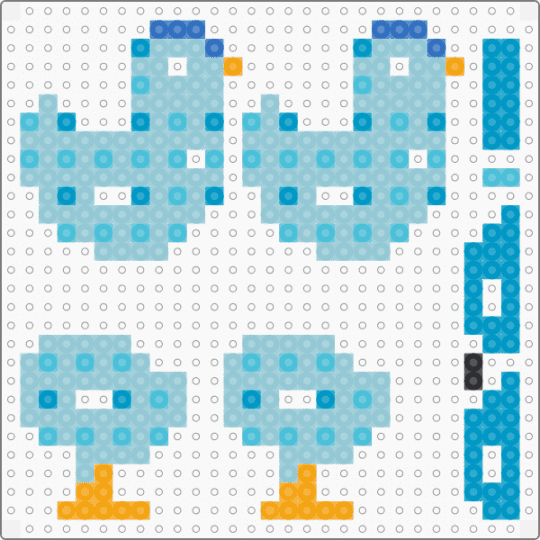 Blue Chicken - light blue,3d,chicken,hen,blue,perler