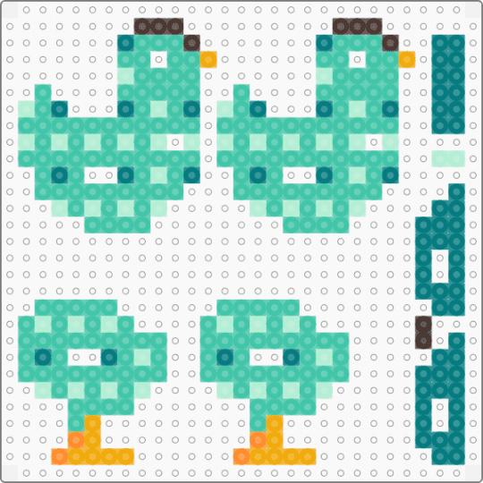 Teal Chicken - teal,3d,chicken,hen,perler