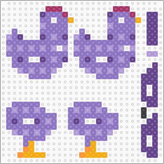 Purple Chicken - blue,3d,chicken,hen,purple,perler